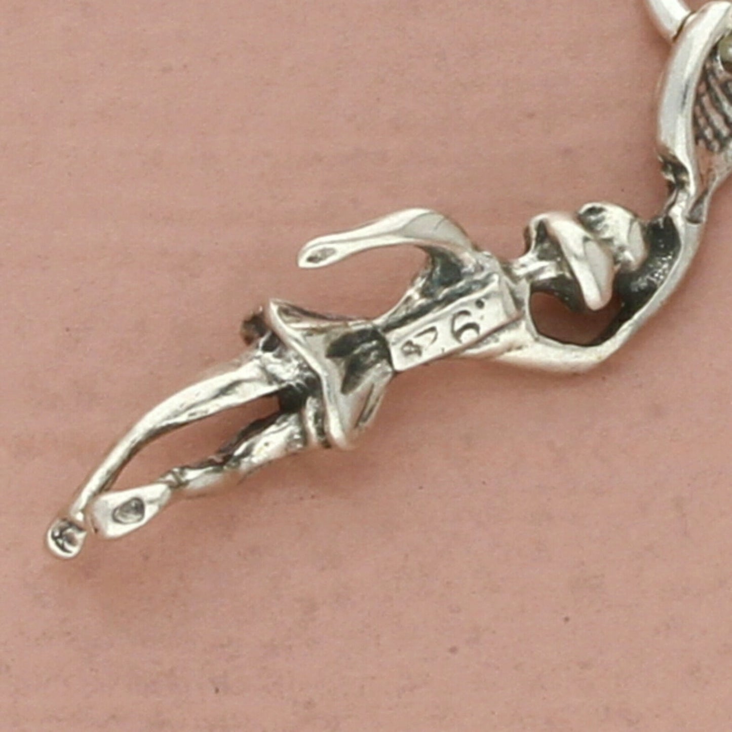 vintage sterling silver girl tennis player charm