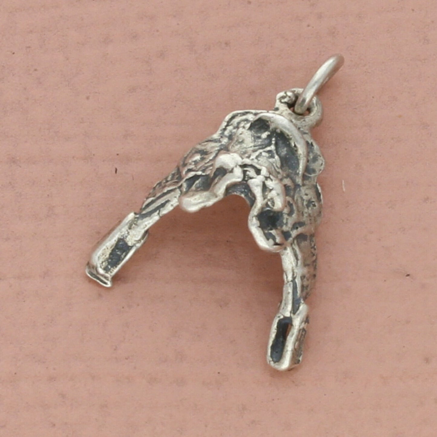 vintage sterling silver 3d western horse saddle charm