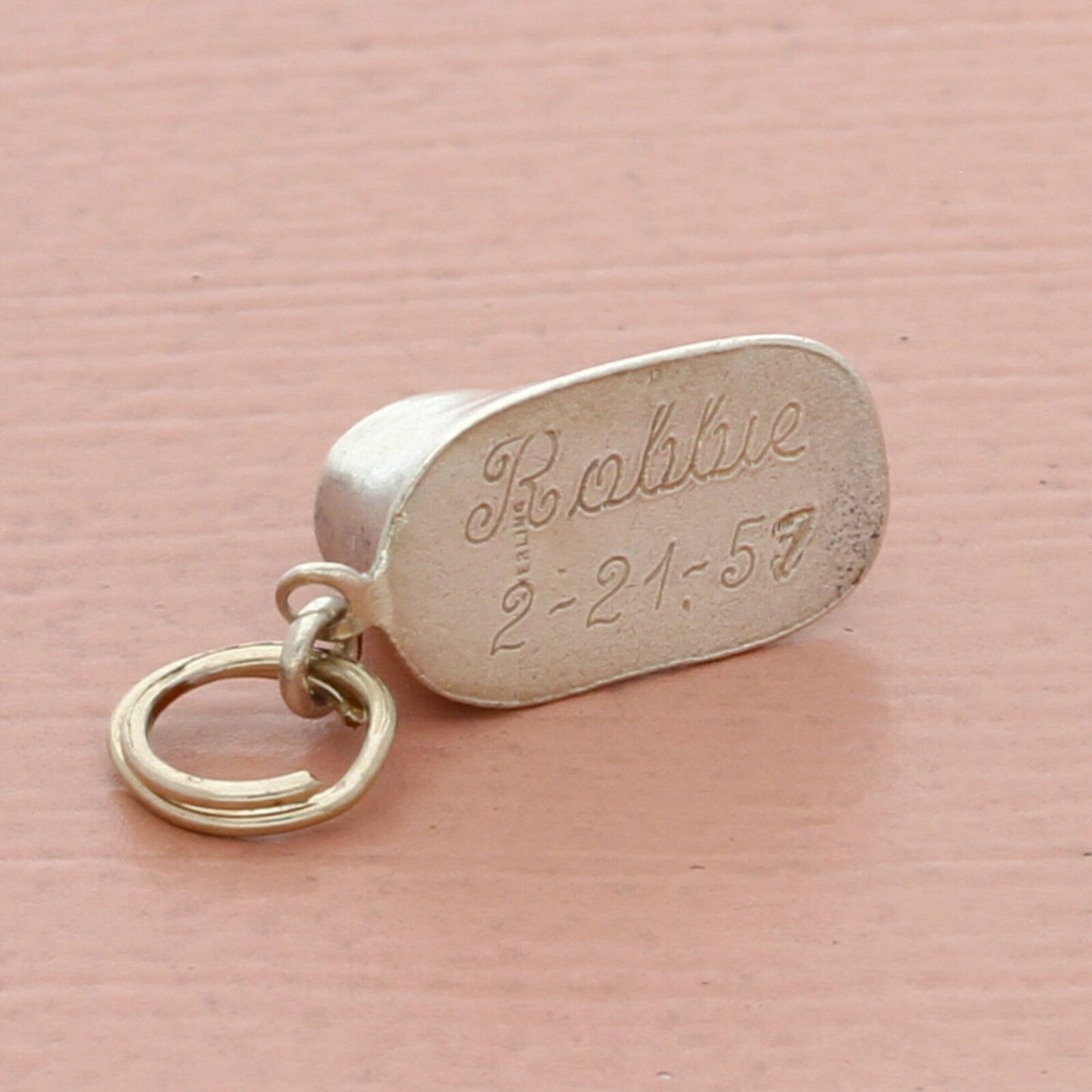 sterling silver vintage 3d engraved baby shoe charm