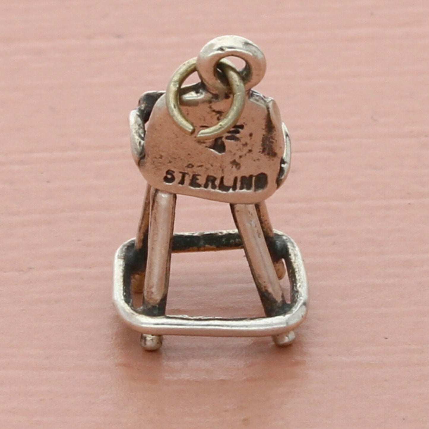 vintage sterling silver 3d baby high chair charm