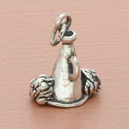 vintage sterling silver 3d cheerleader megaphone & pom poms charm