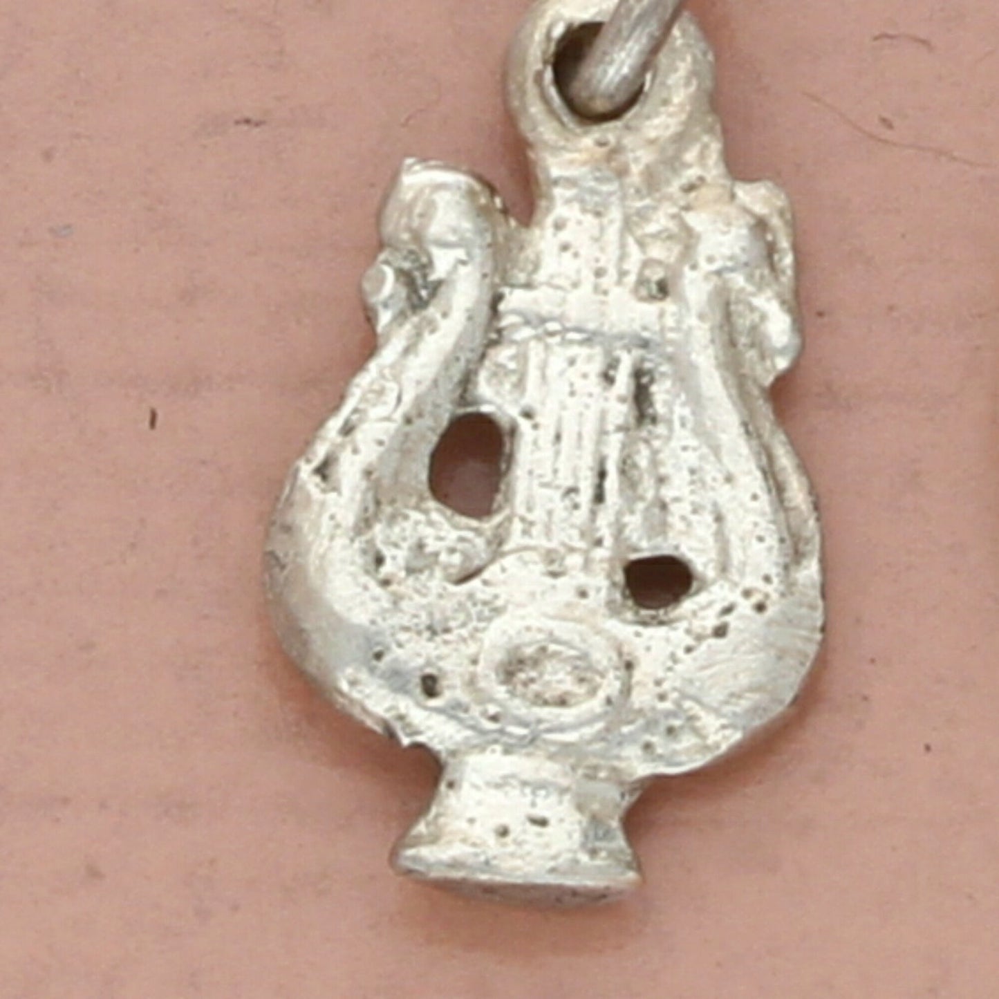 vintage sterling silver victorian lyre charm