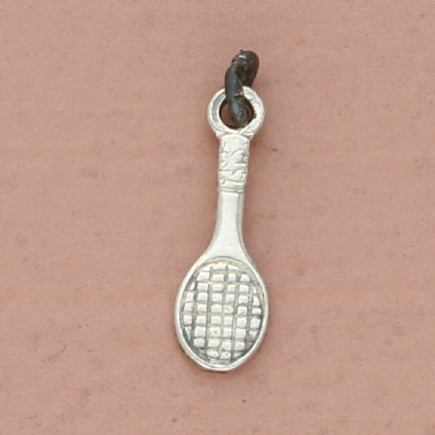 vintage sterling silver tiny tennis racket charm