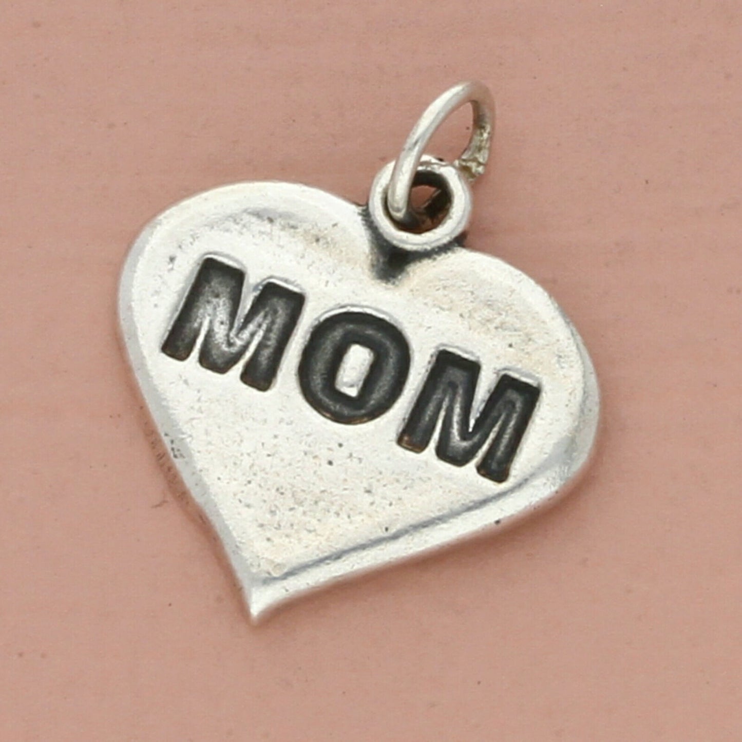 vintage sterling silver mom love heart charm