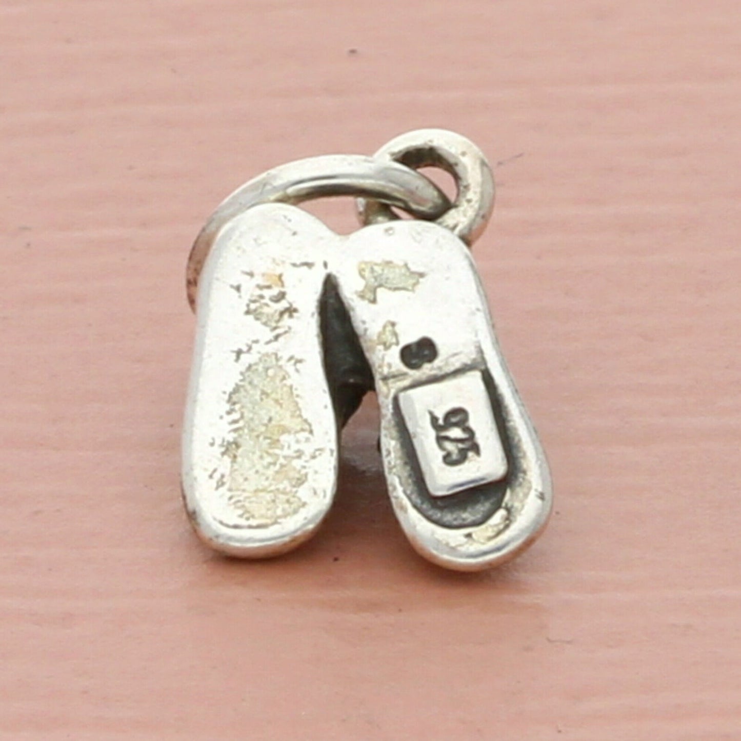 vintage sterling silver 3d baby shoes charm