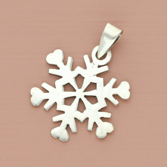 sterling silver winter snowflake pendant