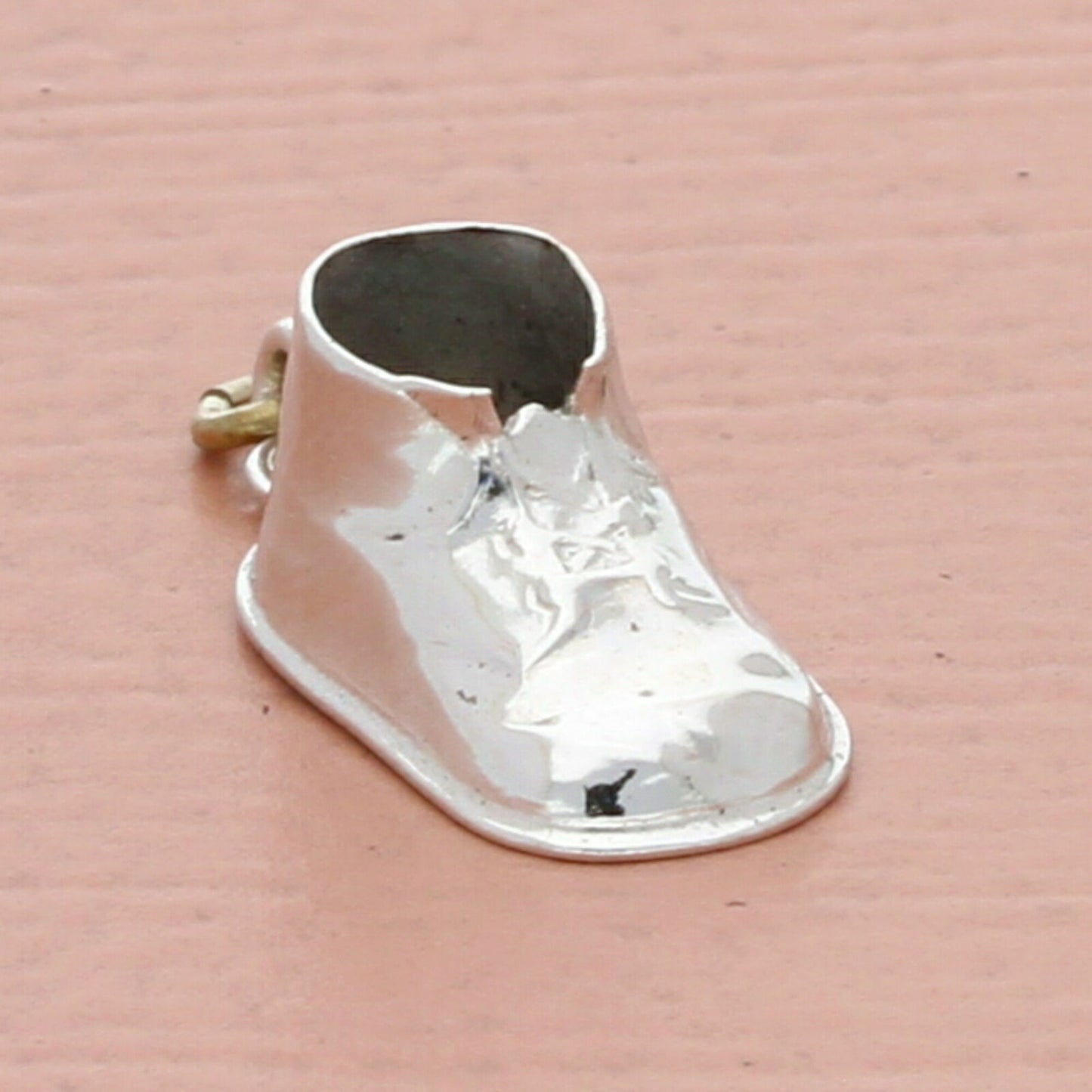 sterling silver vintage 3d engraved baby shoe charm