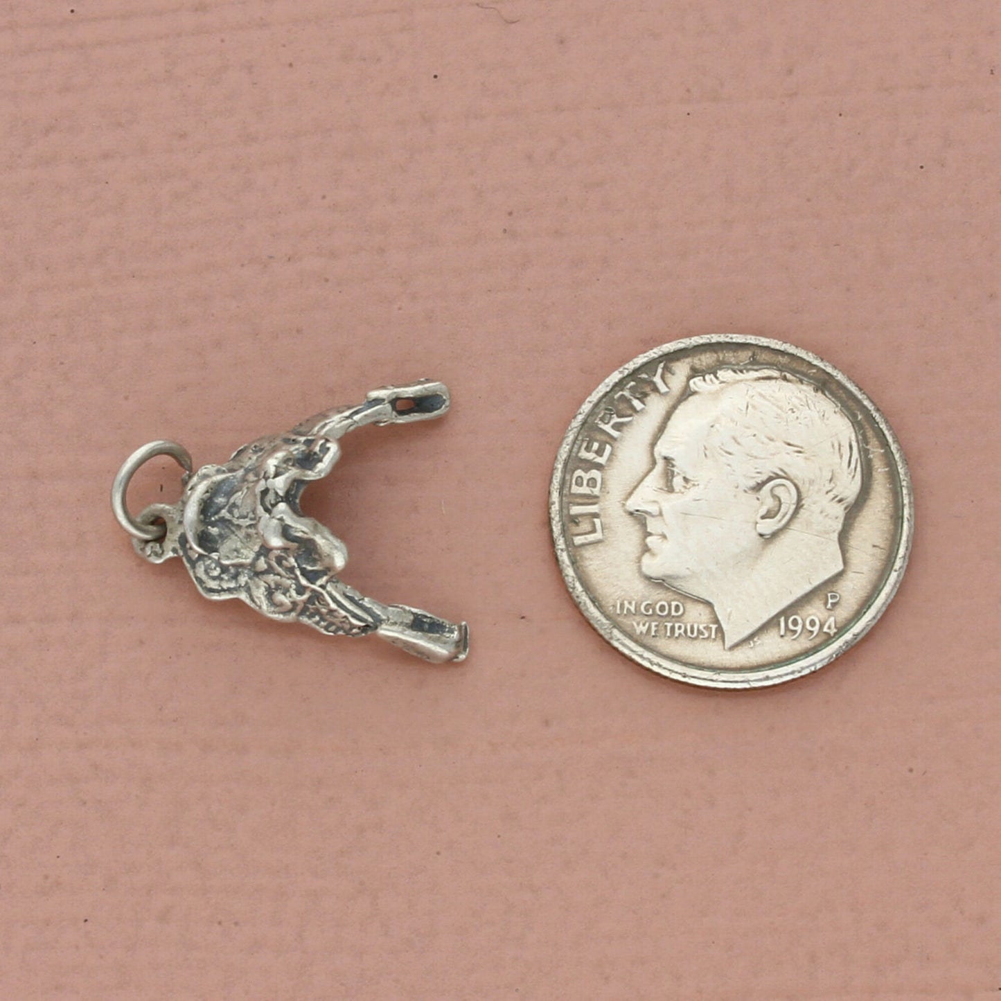 vintage sterling silver 3d western horse saddle charm