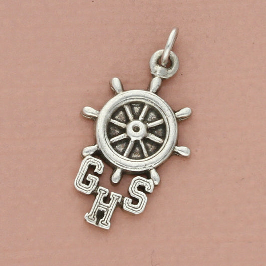 vintage sterling silver ghs ship helm charm