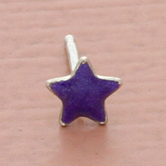 vintage sterling silver purple star stud single earring