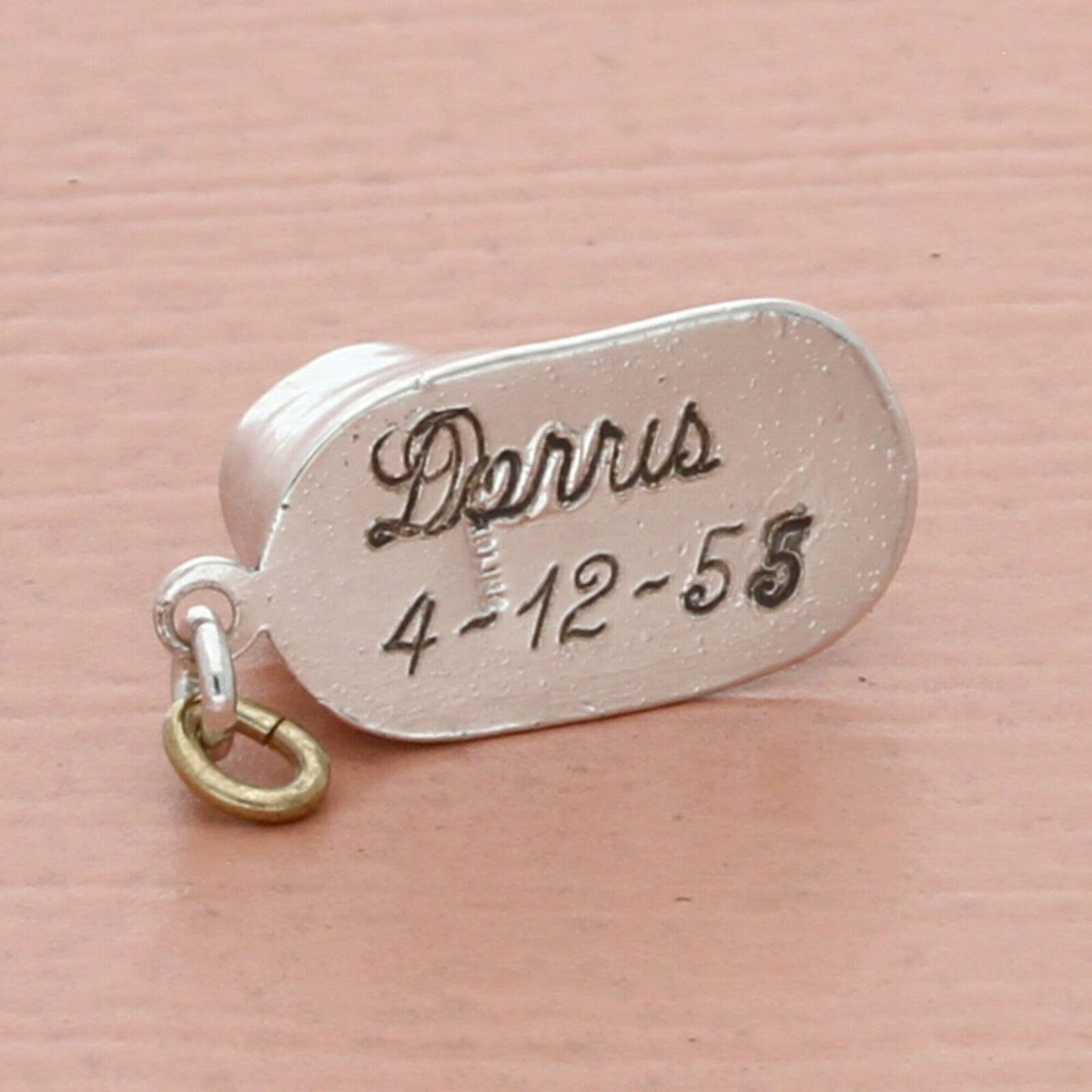 sterling silver vintage 3d engraved baby shoe charm