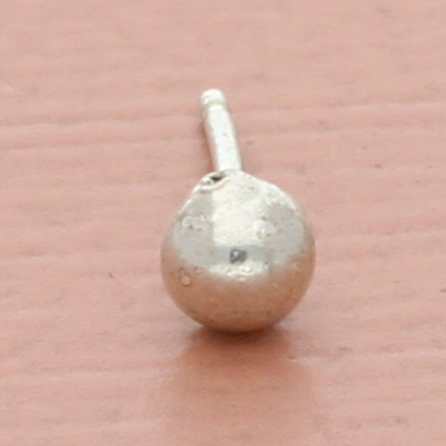 vintage sterling silver 4mm ball stud single earring