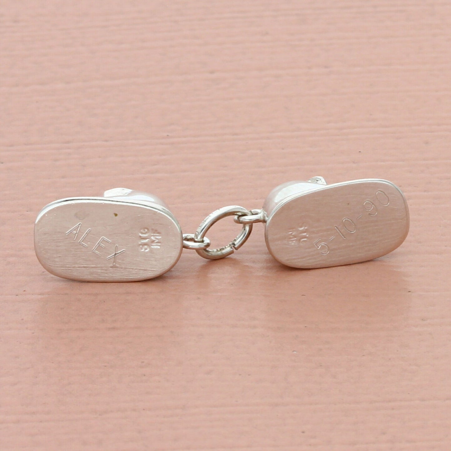 sterling silver vintage 3d engraved baby shoes charm