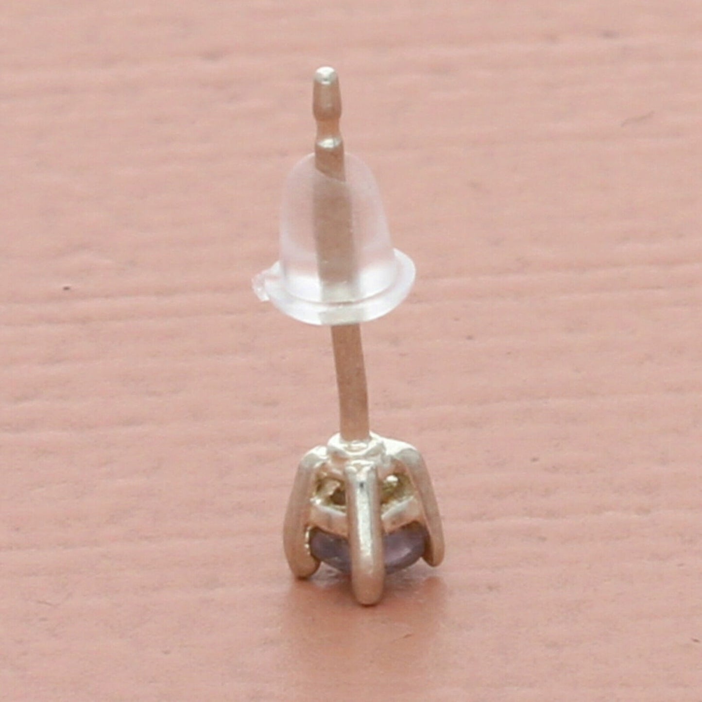 vintage sterling silver 0.10ct cz stud single earring