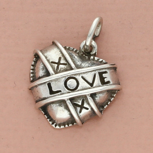 vintage sterling silver love crossover heart pendant