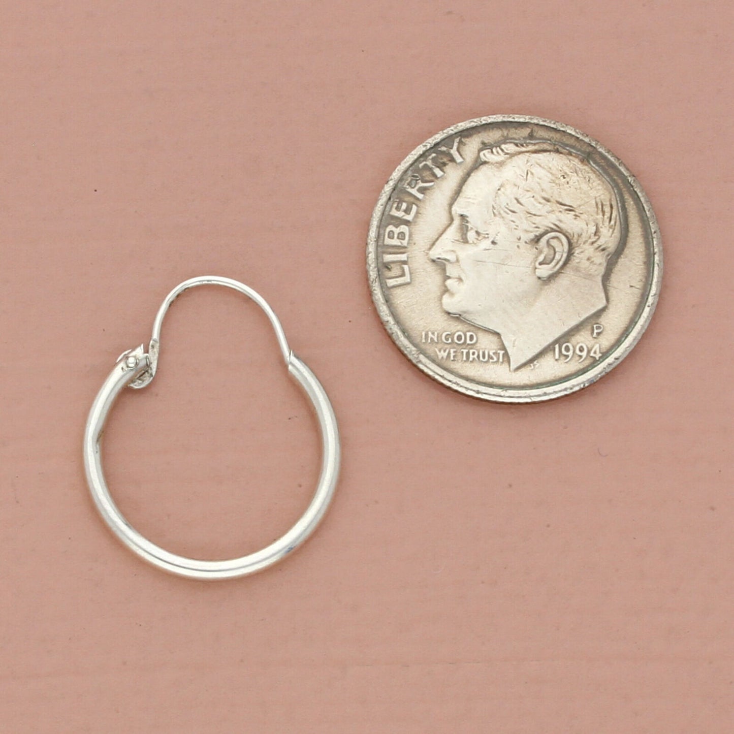 vintage sterling silver dainty hoop dangle single earring