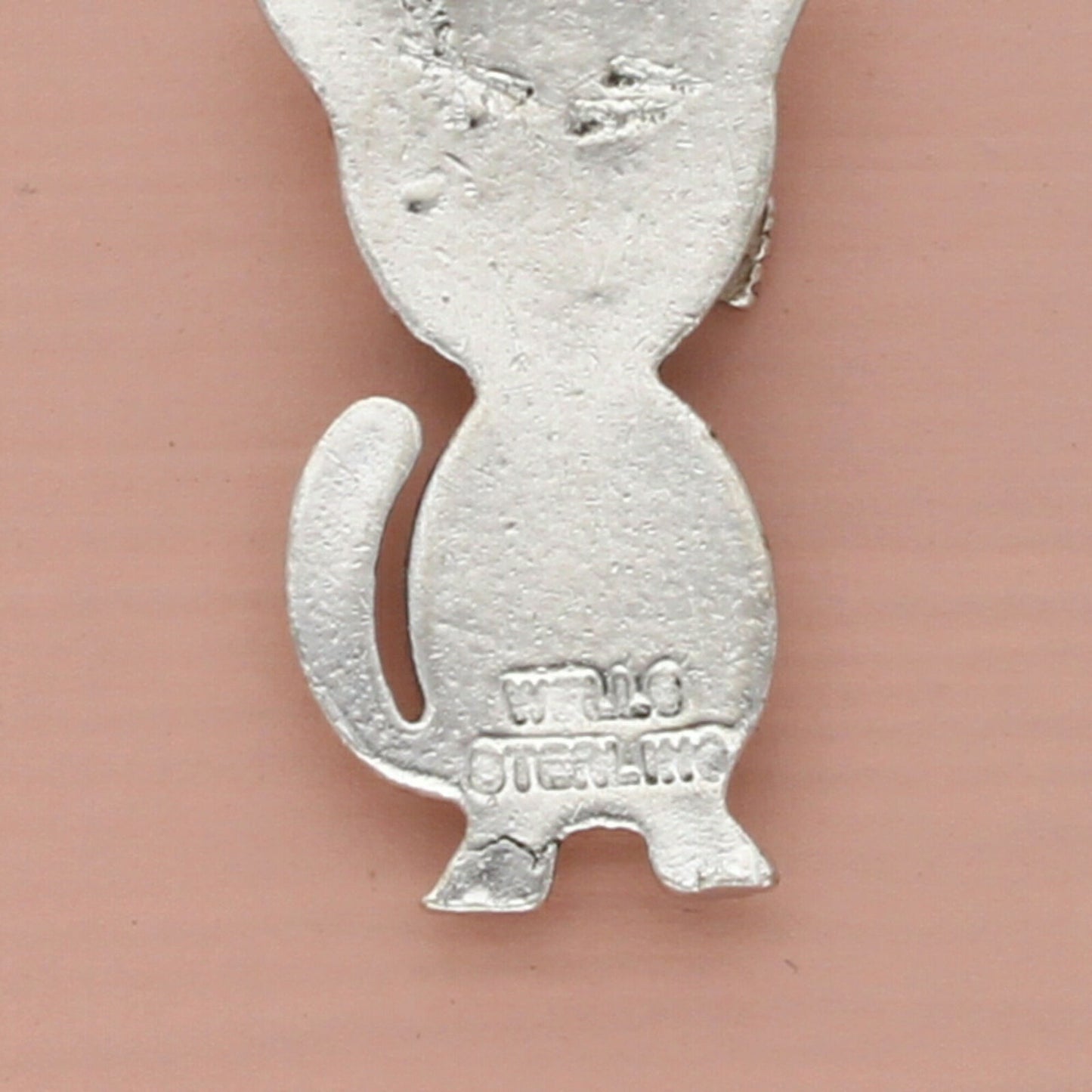 wells sterling silver vintage kitty cat charm