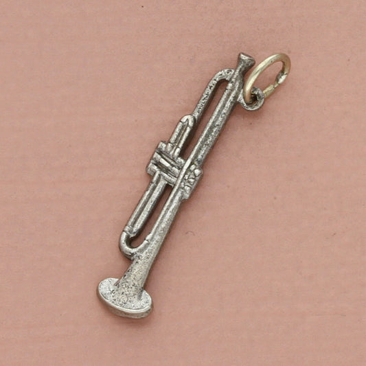 vintage sterling silver trumpet instrument charm