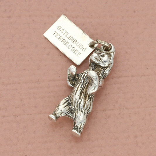 bell trading sterling silver 3d gatlinburg tennessee bear charm