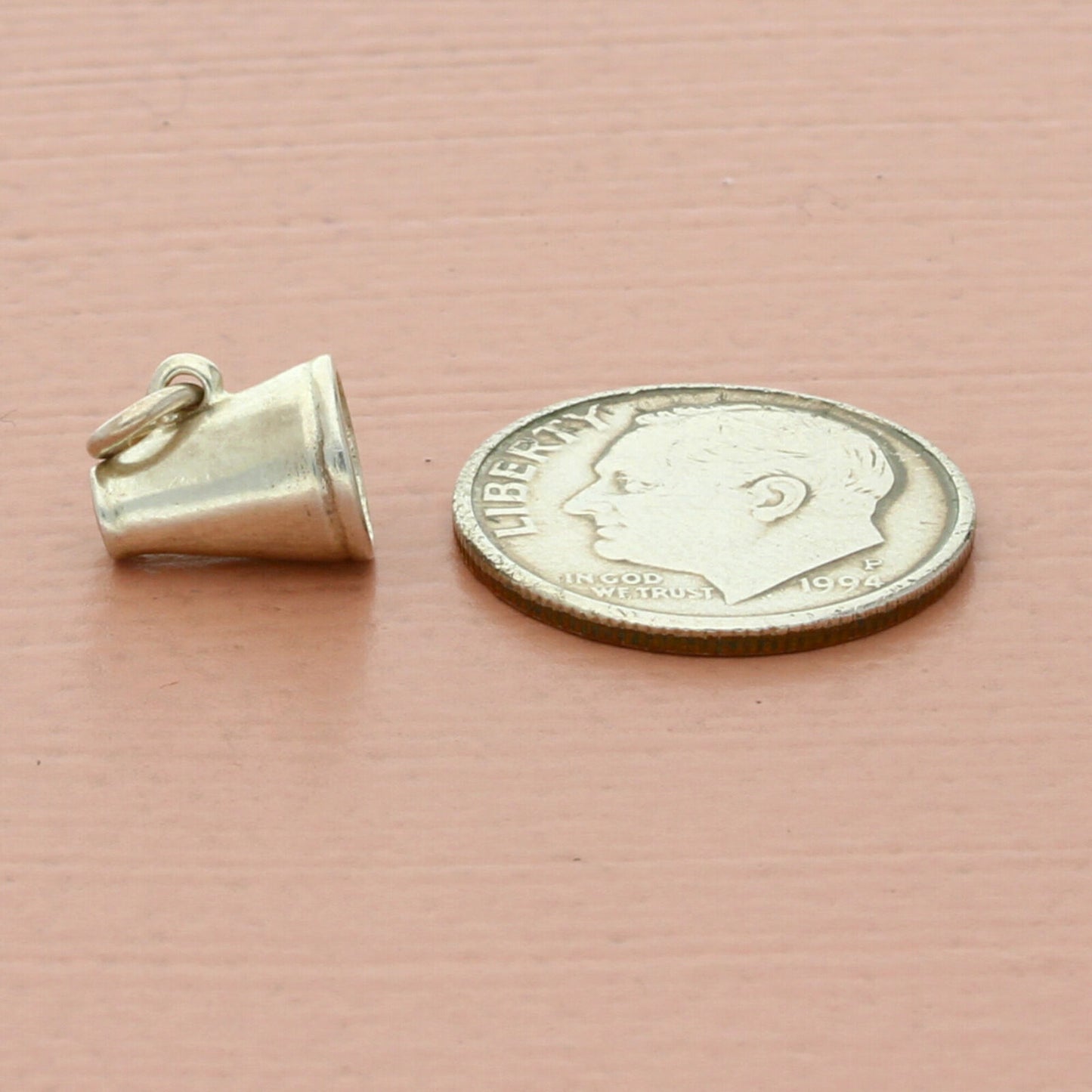 vintage sterling silver 3d cheer megaphone charm