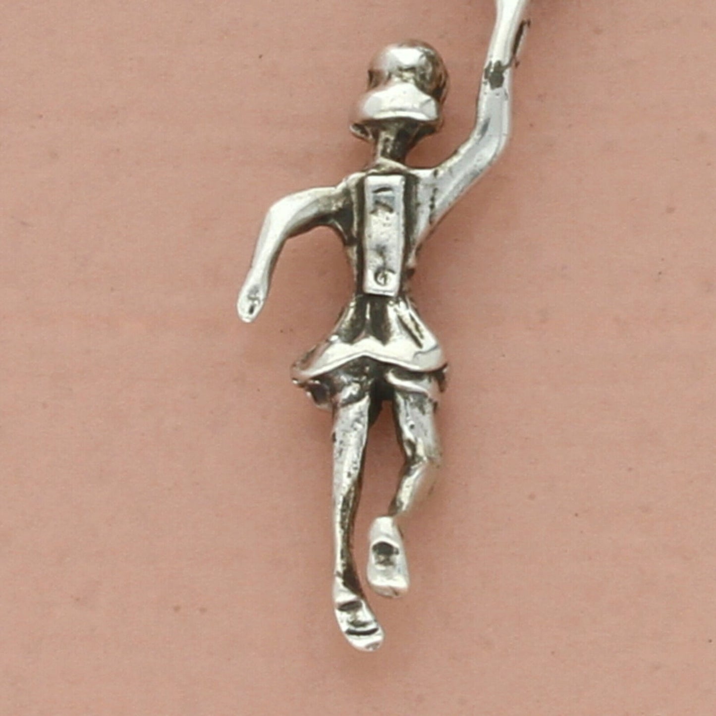 vintage sterling silver 3d woman girl tennis player charm