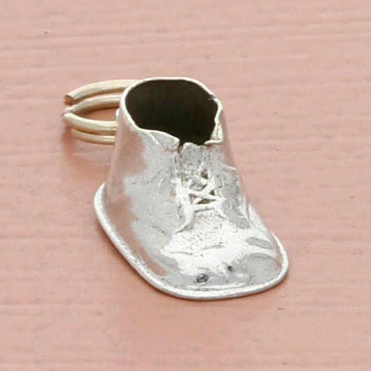 sterling silver vintage 3d engraved baby shoe charm