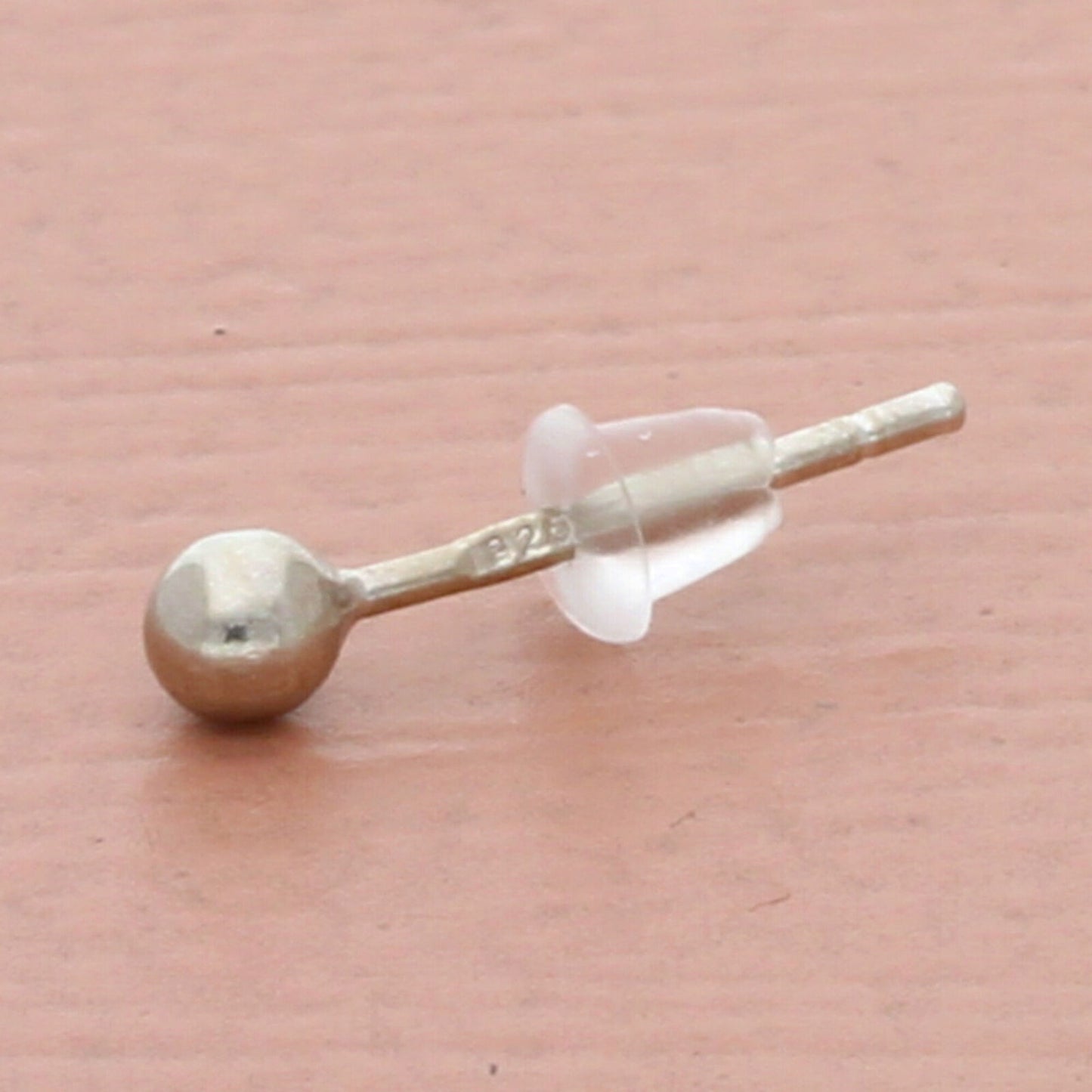 vintage sterling silver 2mm ball stud single earring