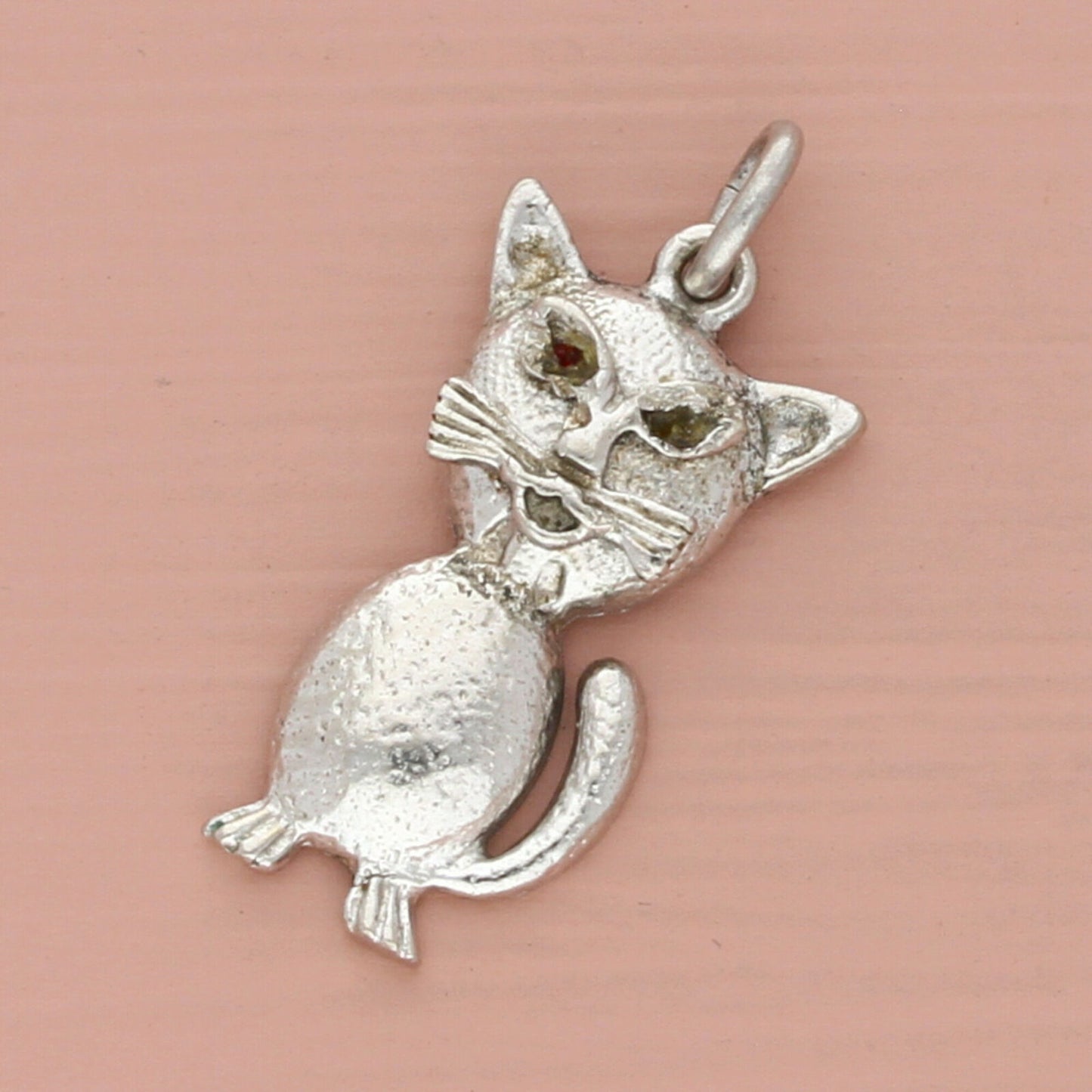 wells sterling silver vintage kitty cat charm