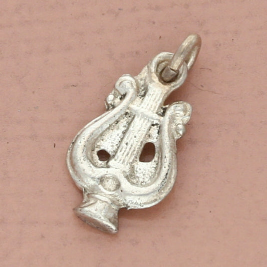 vintage sterling silver victorian lyre charm